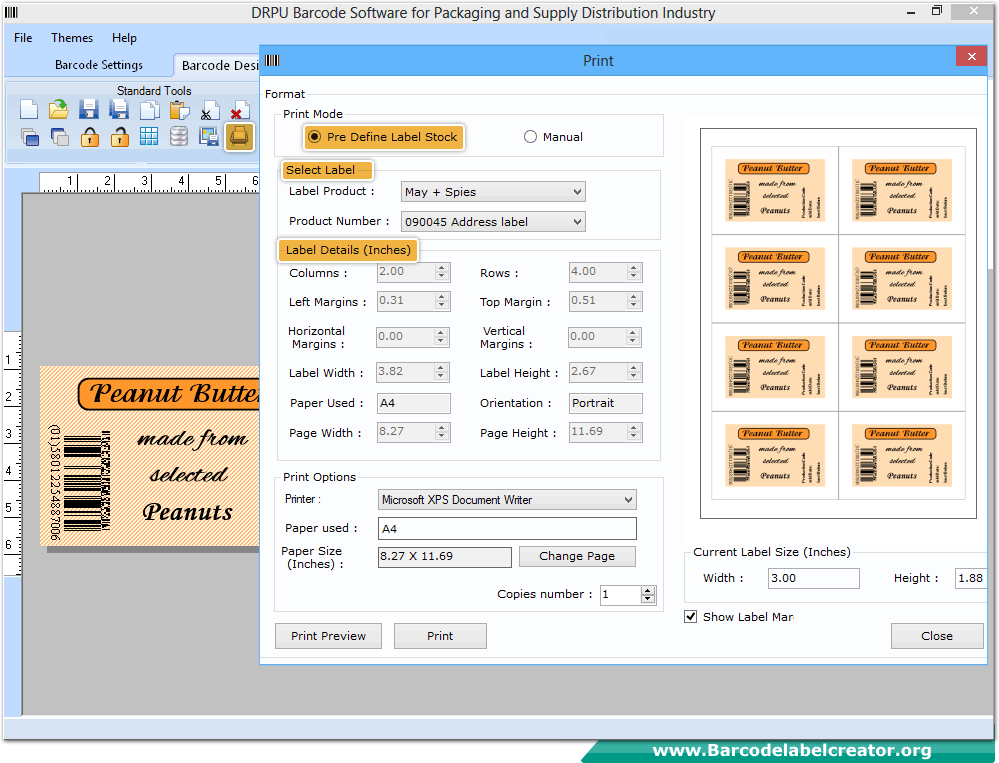 Print Barcode Labels packging barcode scr