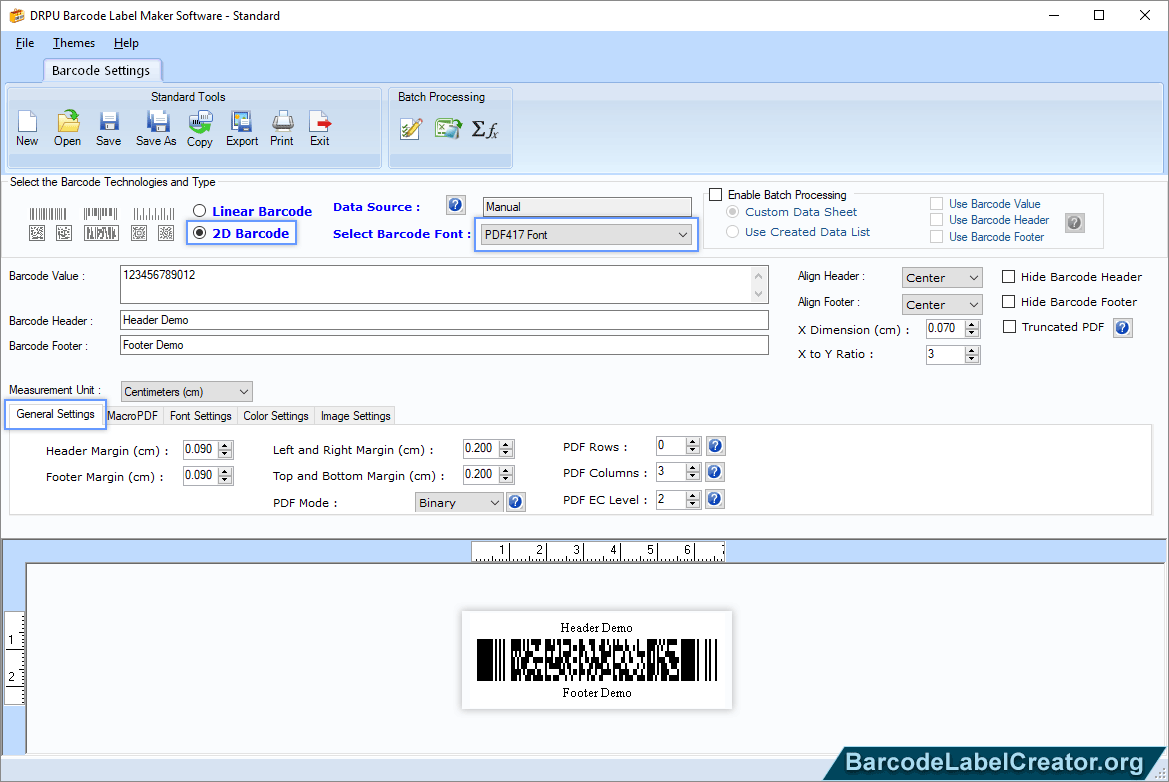 Barcode Creator Standard Edition to design barcode labels