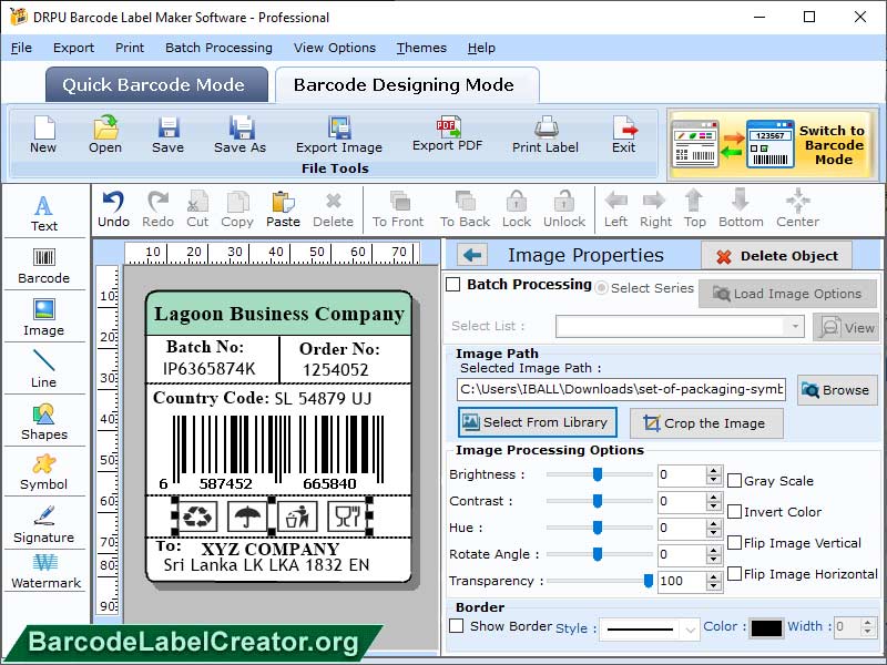 Label Software screen shot