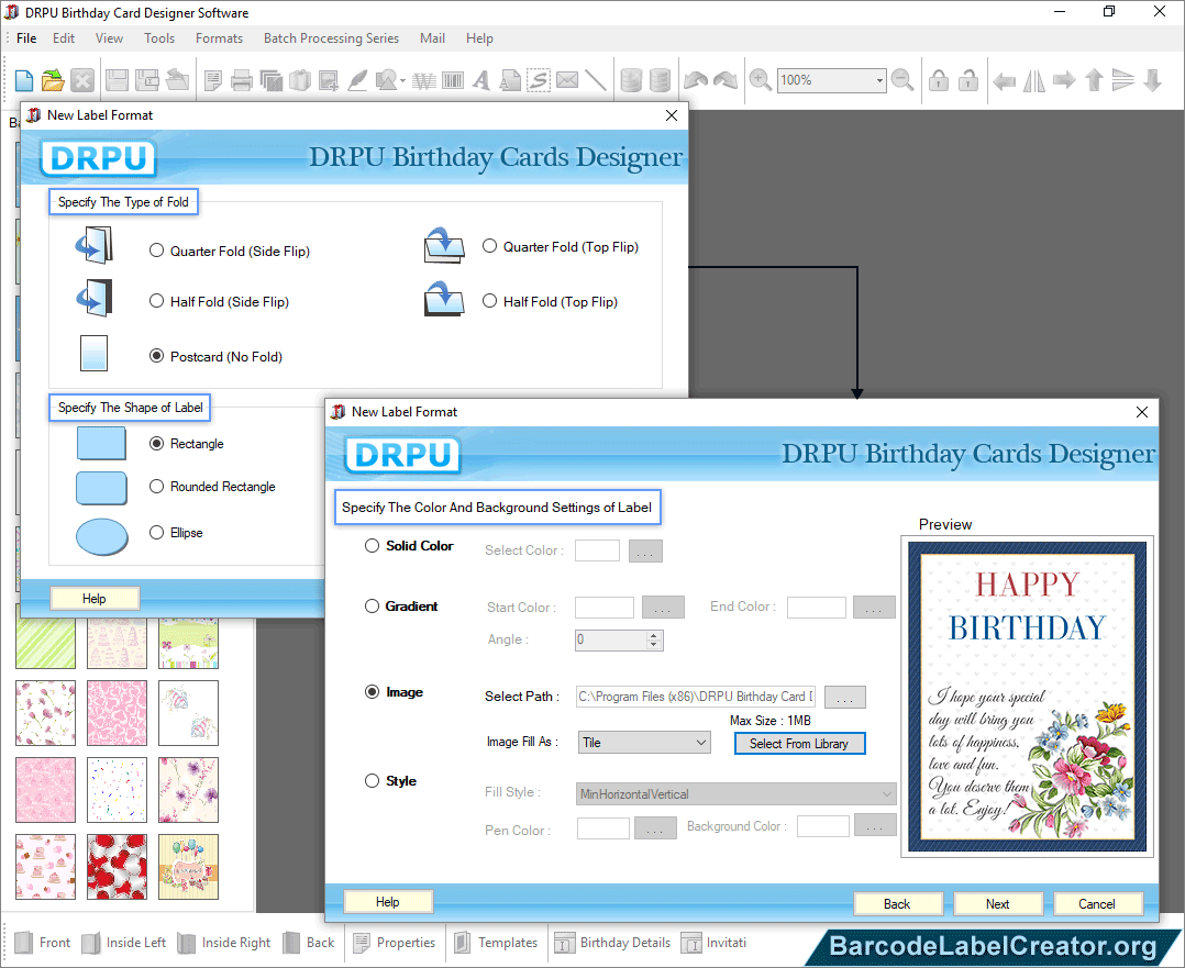 Specify type of fold