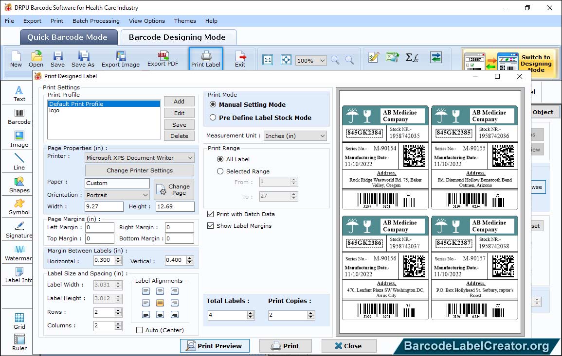 healthcare barcode scr