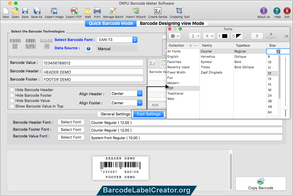 Font Settings