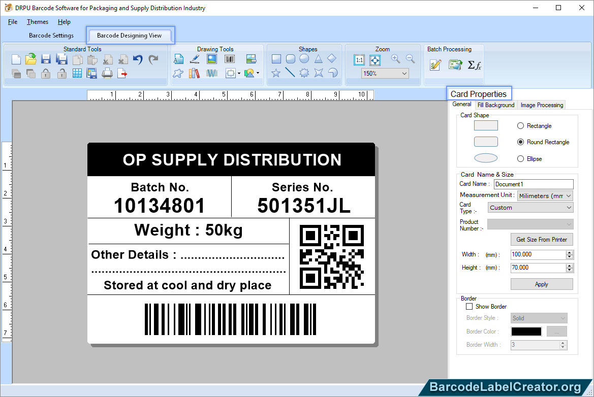 Barcode Label Creator Tool for Packaging, Supply & Distribution Industry