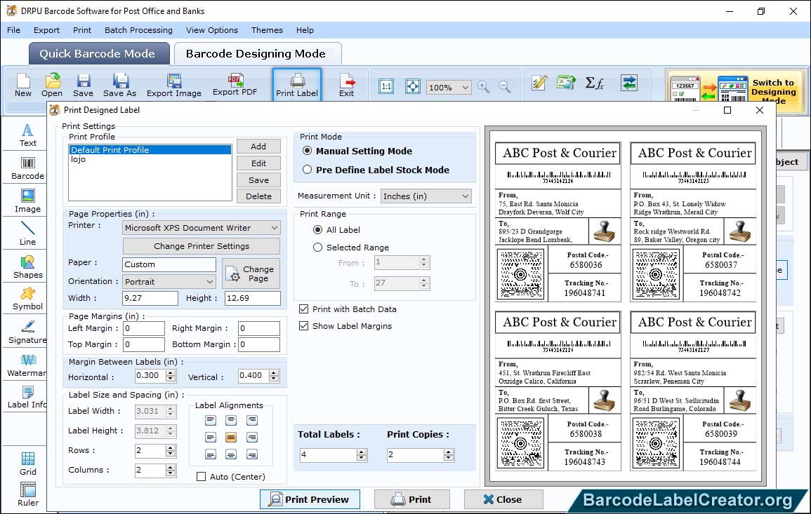 postal bank barcode screenshot