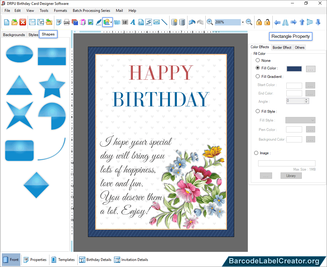 design birthday card Rectangle Property