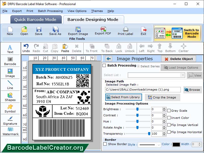 Screenshot of Barcode Creator 7.3.1.2