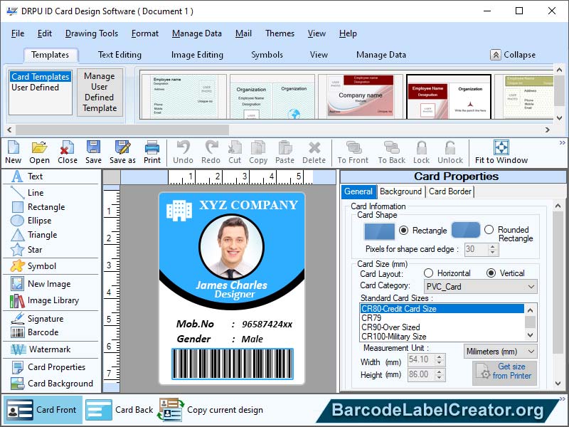 Screenshot of ID Cards Maker Application 2.3.7.3